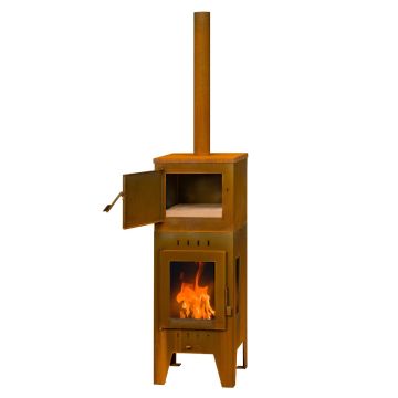 Buitenhaard cortenstaal met pizza oven | BlueSolid