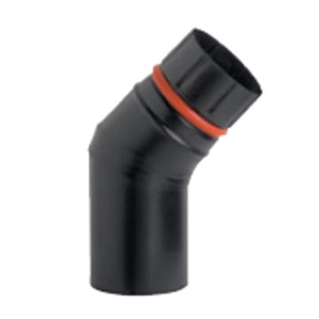 Bocht EcoPellet zwart 45 graden - Ø80mm