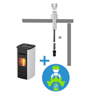 TopNext wit 6 kw + bovenafvoer platdak + installatie