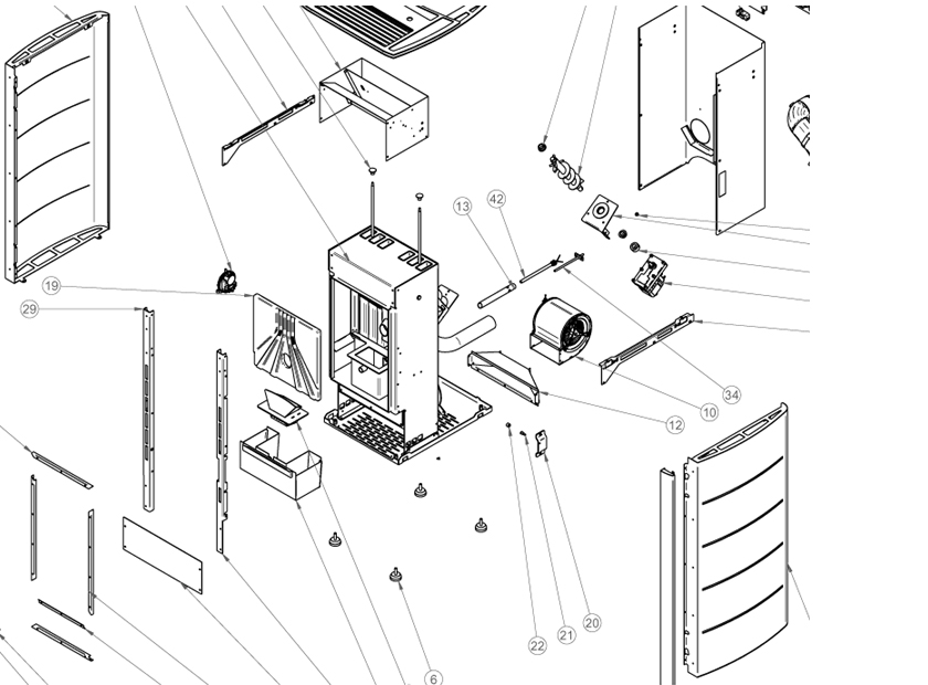 Pelletkachel onderdelen